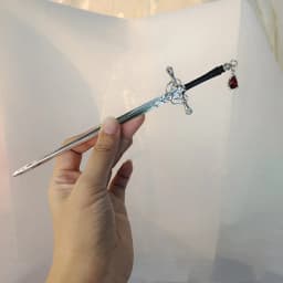 2022 New Punk Ruby Pendant Sword Hairpin Chinese Simple Hair Sticks for retro Women girl Hairstyle Hair Dish Accessories Trendy