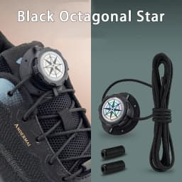 Upgraded No‑Tie Automatic Sneaker Laces Thick Rope Shoelaces with Swivel Metal Capsule Buckles Easy Installation