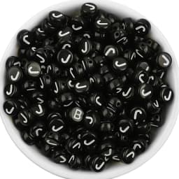 7x3.5mm Black Acrylic Beads Flat Round Pick Letters Loose Alphabet Spacer Beads Supplies For Jewelry Making Bracelets Accessory