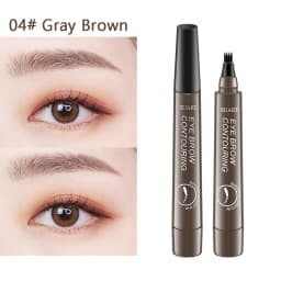 4 Point Eyebrow Pencil Black Brown Waterproof Microblading Liquid Eyebrow Pen Makeup Long Lasting Cosmetic 4 Points Eye Brow Pen