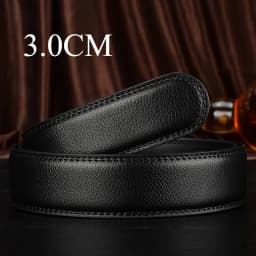 Men and Women No - Buckle PU Business Belt - Width 3.0cm - 3.5cm, Suitable for Jeans