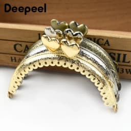 1/2/5/10Pcs 85mm Embossed Metal Purse Frame Mini Coin Bags Handle Handmade Wallet Kiss Clasp DIY Sewing Brackets Bag Accessories