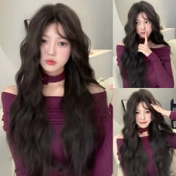 OLACARE Long Body Wave Black Brown Purple Cosplay Wigs Heat Resistant Synthetic Wigs Middle Part Natural Lolita LM Wigs Women