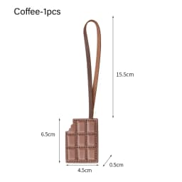 CRAZYSMITH Genuine Leather Chocolate Bag Charm, Italian Full-Grain Cowhide Purse Charms Luxury Gifts for LV Bag Accessories Cute