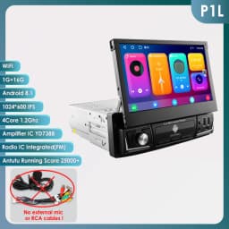 1 Din 7" Carplay Android 12 Car Radio For Universal Head Unit Retractable Screen Multimedia Video Player GPS Navi USB RDS