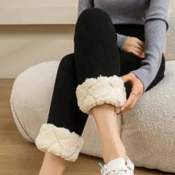 Solid Color Extra Thick Warm Leggings for Women High Waist Slim Thermal Pants Woman Autumn Winter Faux Lamb Fleece Lining Pants