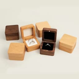 Walnut Wooden Ring Box for Proposal Blank Wood Earring Rings Jewelry Boxs Engagement Ring Box Wedding Ring Box Anniversary Gifts