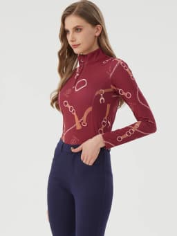 Spring and Summer Long Sleeved Equestrian T-Shirt Riding Top Women's Shirt Riding Outfit Equestrian Clothing Women's Base Knitte