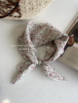 Cotton and Linen Square Towel Floral Polka Dot Scarf Literary Mori Headscarf Headband Bag Strap Female Japanese Korean Popular