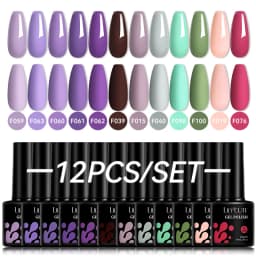 LILYCUTE 12PCs 7ml Nude Brown Red Nail Gel Polish Set Semi Permanent UV Gel For Nail Art Manicure Soak Off Gel Nail Polish Kit