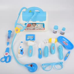 Children's 16 Piece Set with Sound and Light Medicine Box, Doctor and Nurse's Simulated Medical Tools, Family Toy
