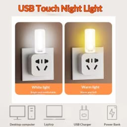 10LEDs USB Touch Dimming Night Light 5V Portable 3000K/6500K Bulb for Bedroom Study PC Laptop Mobile Power Bank Plug in Lighting