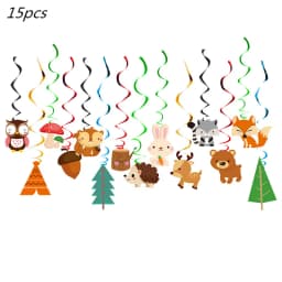 Woodland Animal Disposable Tableware Wild Forest Bear Fox Plate Cup Napkin Jungle Safari Happy Birthday Party Decor Kid Boy Girl