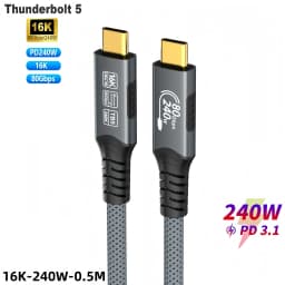 8K USB C Extension Cable Type C Extender Compatible For Thunderbolt 4/3 USB4.0/3.2/3.1 Fast Charging for MacBook Laptop Huawei