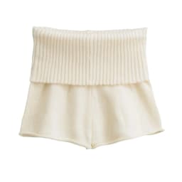 Sweet Style Low Waist Knitted Shorts Flip-Up Hem Leg Lengthening Casual Pants for Women China Made Slim Fit Straight Leg