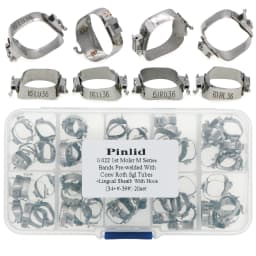 80Pcs Dental Orthodontic M Series Bands Pre-welded Covnterible Roth 022 1st Molar Tubes Conv Small Cleat Lingual Sheath 34#+-39#