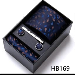 Top Grade Holiday Gift Box 7.5 CM Green Print Tie Pocket Squares Cufflink Set Gravatas Man Suit Accessories Fit Formal Party