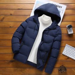Men's Thickened down Cotton Jacket Winter Casual Hooded Coat Youth Fashionable Versatile Top Quality Silk Fiber Filled Slim Fit