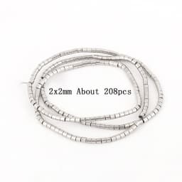 Natural Silver Color Hematite Stone Cylinder Irregular Loose Round Beads For DIY Jewelry Making Bracelet Earring Accessories
