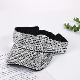 New Women's Shiny Rhinestone Sun Hat Adjustable Acrylic Baseball Cap suitable for outdoor activities holiday parties casual wear