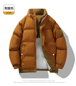 2026 winter casual down cotton jacket Men's short cotton coat trendy solid color thicken warm women's coat youth winter jacket