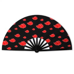 Anime U-Uchihaes Sasuke Japan Folding Hand Fan Custom Red Cloud Polyester Fabric Fan Novelty Summer Accessory Decorative Fans