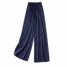 Vertical Naked Feeling 93% Natural Mulberry Silk Elastic Double Qiao Satin Elastic Waist Women's Fashionable Wide Leg Pants