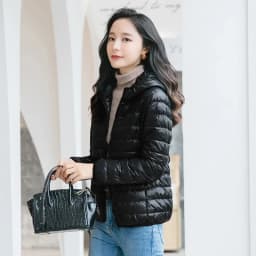 2026 Winter Women's Light Down Hooded Jacket,Red Blue Khaki Green Available,European Size S-XXL,Women Coats