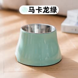 Macaron Color High Bowl Non Slip Cervical Spine Protection Stainless Steel Removable Pet Rice Bowl Water Bowl Pet Supplies