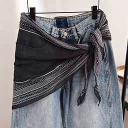 Elegant Multi-functional Floral Triangle Scarf cotton Floral Waist Belt Triangle Tie-Dye Women's Necktie Summer