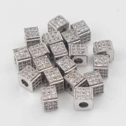 3pcs Micro Pave Zirconia Beads Round Geometry Metal Cubic Zircon Beads for DIY Bracelet Necklace Design Jewelry Crafts Making