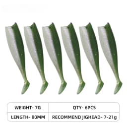 80mm 105mm Soft Fishing Lure Jighead Black Tail Minnow Artificial Silicone Bait Saltwater Sea Bass Swimbait Gear