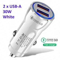 MZX 60W Smart Car Charger PD Type C Quick Dual USB A Fast Charging 12V 12 V Volt Cigar Lighter Ultra QC Charge Mobile Cell Phone