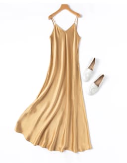 TAJIYANE 100% Mulberry Silk 21 Mommes Long Dresses Woman Summer 2025 New Satin Slip Dress Many Colors Ladies Clothes платье