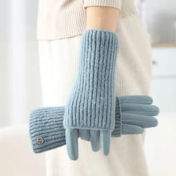 3 Ways to Wear Removable Suede Knitted Gloves Women Winter Keep Warm Touch Screen Fashion Elegant Elasticity Soft Thickened