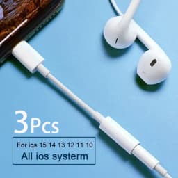 10pcs 3.5mm Aux Jack Lightning Adapter For Iphone, Compatible With Iphone 14 Pro Max/14 Pro/14 Plus/14/13/12/11/X/Pro Max Series
