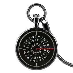 Vintage Creative Turntable Dial Quartz Pocket Watch Luxury Fashion Snake Fob Chain Pendant Clock Man Retro Pocket Timepiece Gift
