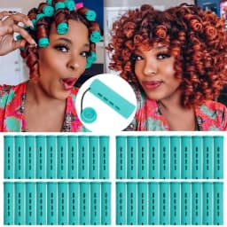 40pcs Cold Wave Perm Rods Set For Women's Long & Short Natural Hair - Plastic Orange Rollers For Curling And DIY Hairdressing