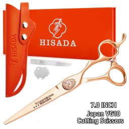 HISADA New Barber Scissors, 6.3-7.0 inch Professional Hair Cutting Scissors, Blind Hole Design Salon Scissors, Ergonomic Comfort