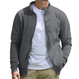 Men's Full Zip Hooded Sweatshirt Casual Solid Color Long Sleeve Cardigan Lightweight Spring Hoodie Modern Streetwear Jacket
