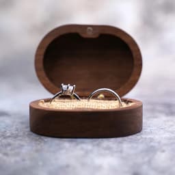 Handmade Walnut Wood Ring Box with Transparent Lid Romantic Engagement Jewelry Case for Couple Custom Engraved Personalized Name