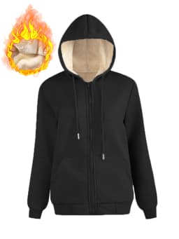 Women's Warm Fleece Lined Hoodie Thick Sherpa Pullover Drawstring Winter Sweatshirt Long Sleeve Multicolor Casual Top