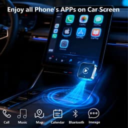 2-in-1 Wireless CarPlay & Android Auto Adapter, Plug & Play CarPlay Dongle Converts Wired to Wireless, Fast Auto-Connect
