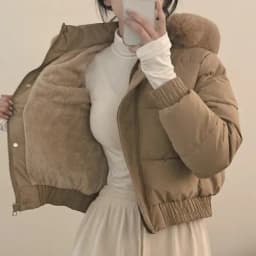 Faionable Thiened Autumn Winter ort Bread Sle Jaet Women's Chic Hooded Coat with Fur Collar Long Sve Warm Cotton...