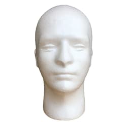White Man Foam Male Mannequin Head Model Wig Stand with Stable Base Display Rack for Hat Cap Shopping Mall Closet Holder