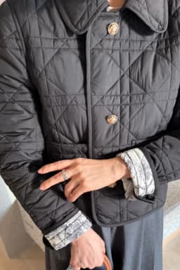 Retro Pattern Quilted Cotton Jacket Women's Fashionable Diamond Grid Small Fragrance Style Coat Korean Version Wearable on Bo...