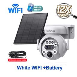 SHIWOJIA 4K 8MP Solar Camera 4G SIM/ WIFI Solar Security Camera 12X ZOOM Color Night Vision Surveillance PIR Monitor PTZ Camera