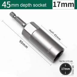 8mm-19mm Impact Socket Adapter 90mm Length Deepen Power Nut Driver Drill Bit Set for Power Tools 6.35Mm Hex Shank Quick Adapter