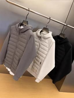 Winter New Men's Lightweight Casual Hooded Jacket Versatile Splicing Couple's Windproof and Cold Proof Cotton Jacket