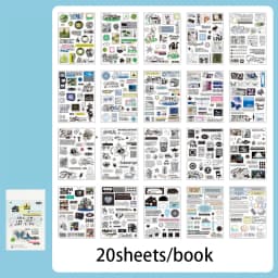 Mr. Paper Cloud’s Edge Imprint Sticker Book 20 Sheets - PET Die-Cut Craft, Ethereal Journal Decor, Creative Collage Material